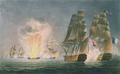 Captura del Rivoli, 22 de febrero de 1812, grabado por T. Sutherland para 